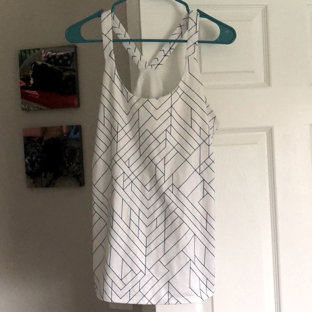 Athleta White and Navy Tank